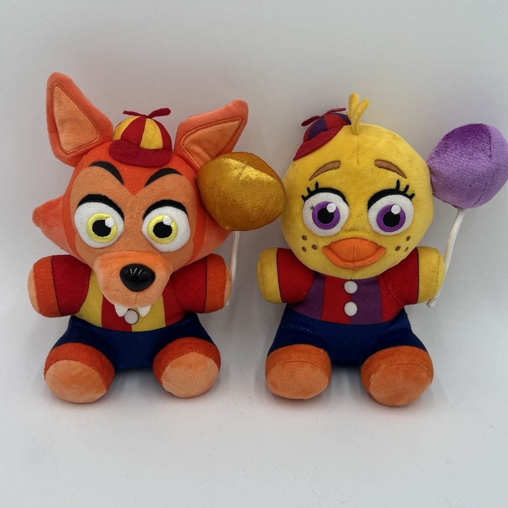 HTF Lot 2 Five Nights at Freddy's Circus Balloon Foxy & Clown foxy Plush Bundle